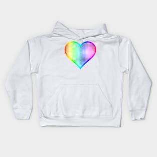 Rainbow Gingham Heart Kids Hoodie